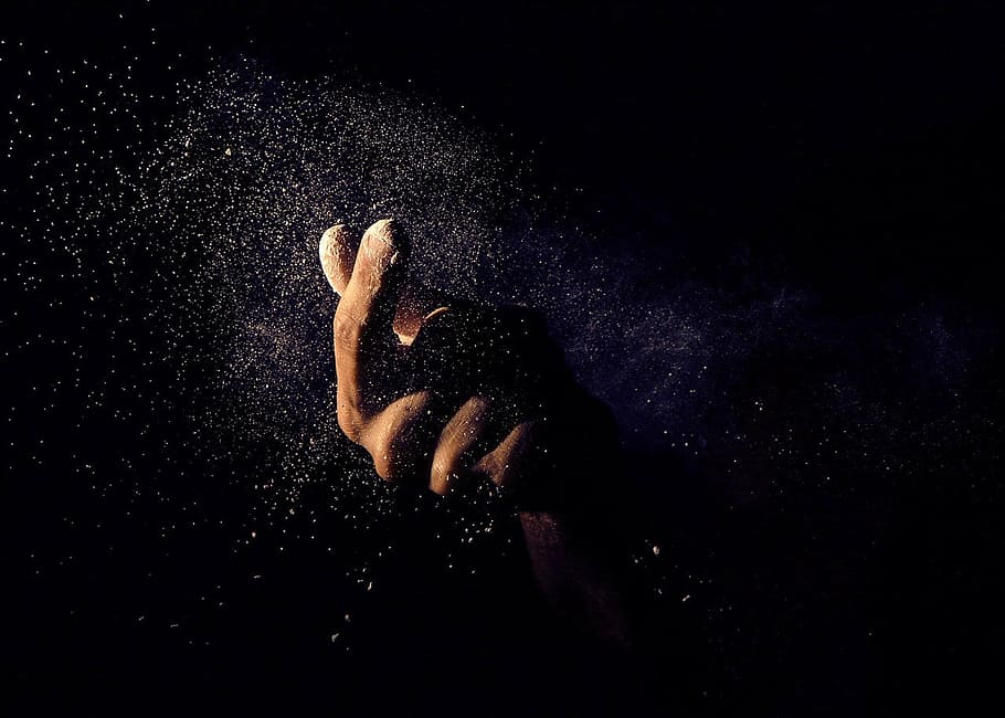 person, hand, snap, sign, human, painting, dark, night, sand, dust
