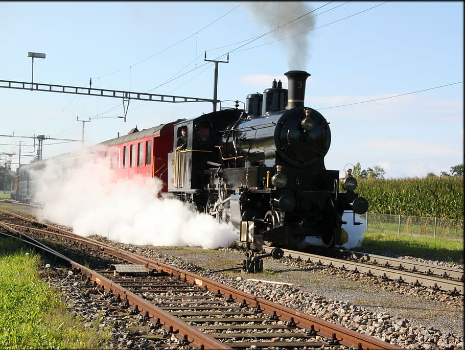 lokomotif uap, kereta api, stasiun kereta api, uap air, tua, nostalgia, historis, ketinggalan zaman, lokomotif, uap