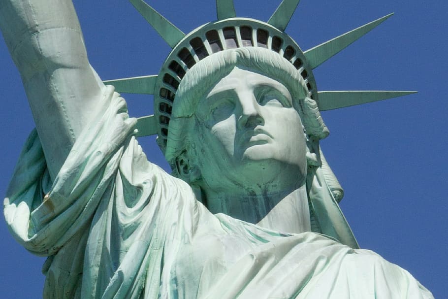 estátua, liberdade, novo, york, ponto de referência, fechar, nova iorque, américa, monumento, símbolo