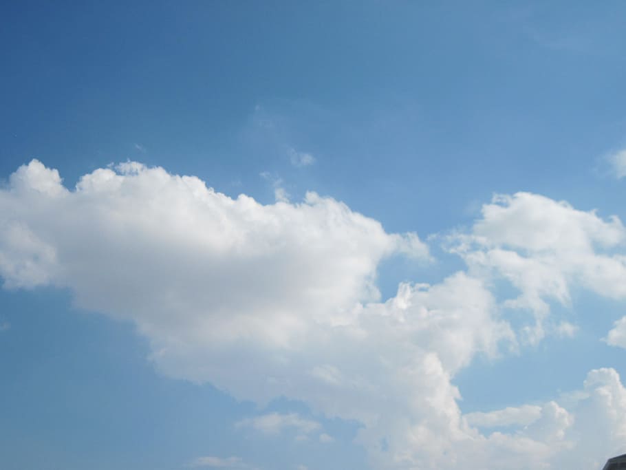 White, Clouds, Blue, Sky, Fluffy, Cloudy, white, clouds, blue, sky, atmosphere, bright