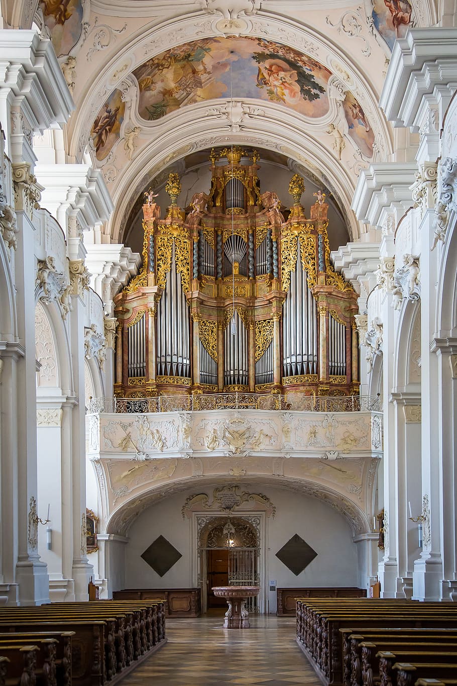 Niederalteich, Monasterio, benedictino, abadía, monasterio benedictino, iglesia del monasterio, órgano, baviera, instrumento musical, arco