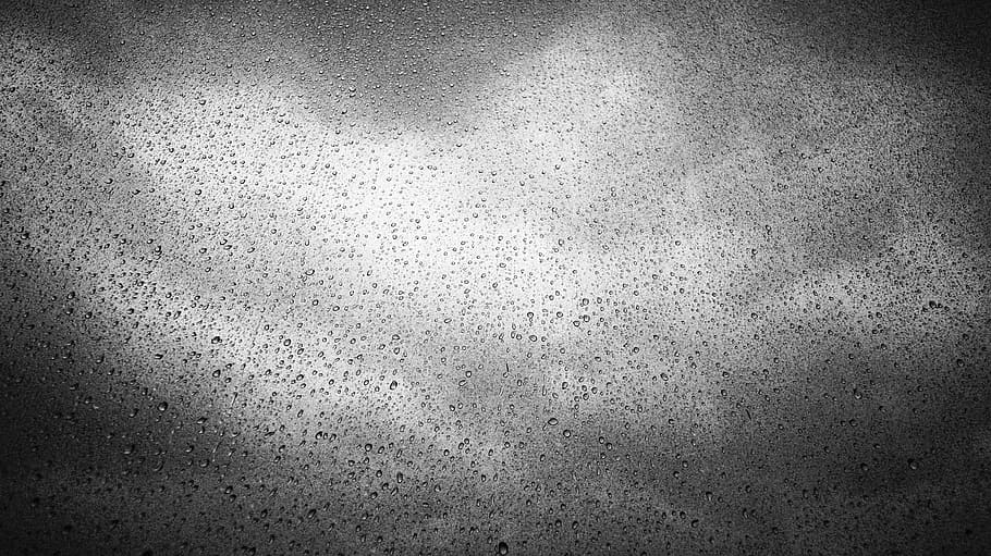 фото в оттенках серого, капли воды, прозрачные, панель, капли дождя, облако, окно, не, влажный, струйка