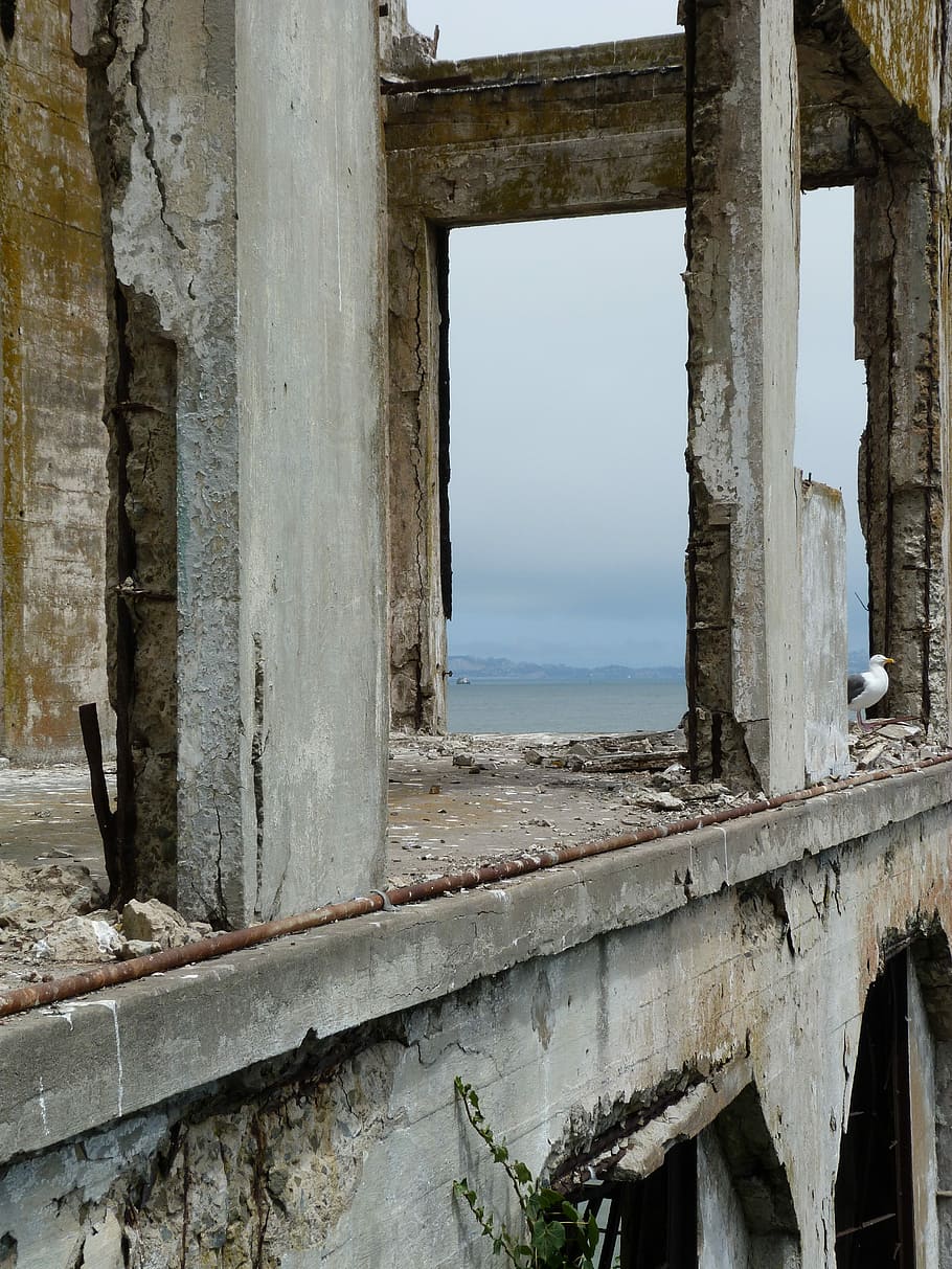 Alcatraz, San Francisco, Prison, window, abandoned, architecture, destruction, day, built structure, damaged