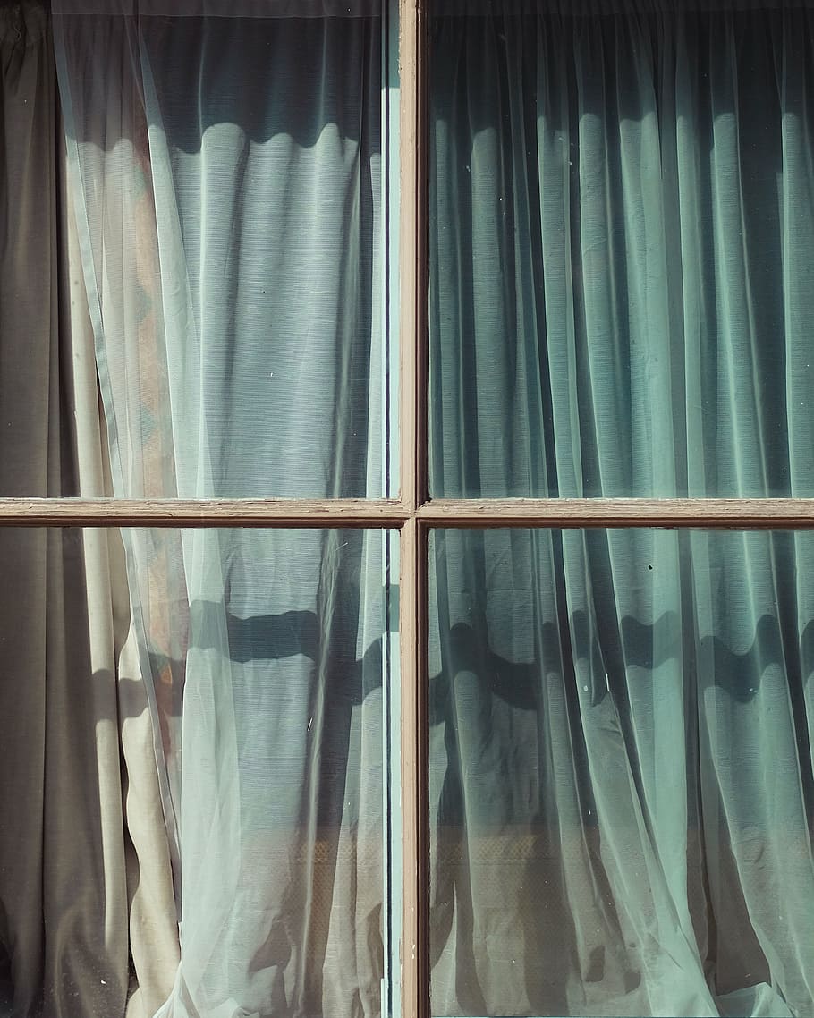 janelas de vidro, janela, vidro, manhã, ensolarado, dia, cortina, têxtil, ninguém, dentro de casa