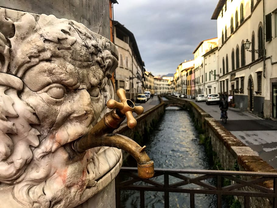 Lucca, Tuscany, Fontana, Warna, langit, arsitektur, tujuan perjalanan, kanal, air, sejarah