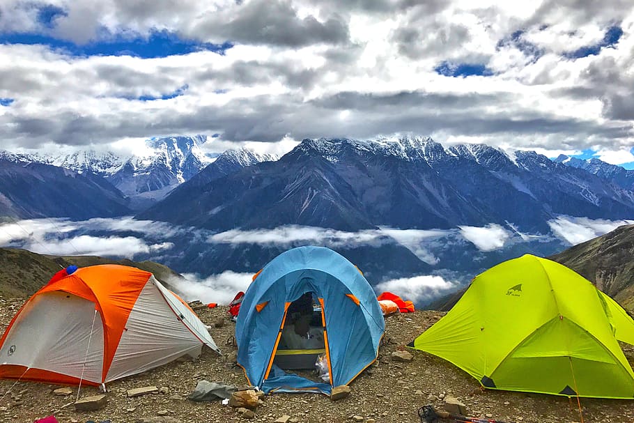tents in mountains, Tents, mountains, nature, landscape, mountain, camping, tent, outdoors, hiking