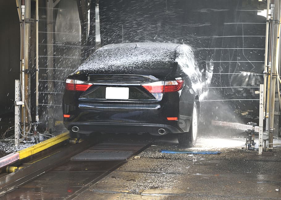 Black Sedan Washed Moving Car Wash Day Clean Wash Automobile Business Pxfuel