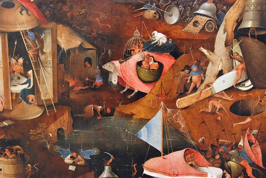 jeroen bosch, the last judgement, painting, religion, the groeninge museum, bruges, belgium, choice, variation, large group of objects