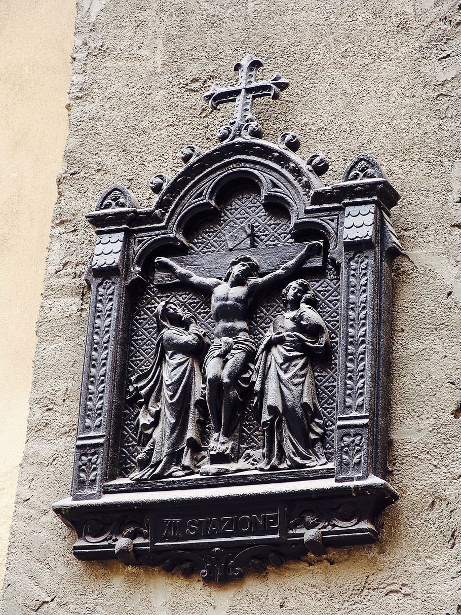 Monk, Sculpture, Statue, Italy, Church, religion, architecture, bas relief, history, building exterior