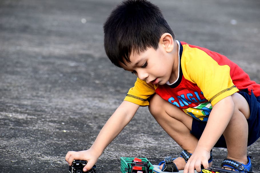 boy, playing, toy cars, child, baby boy, baby, childhood, kid, little, cute