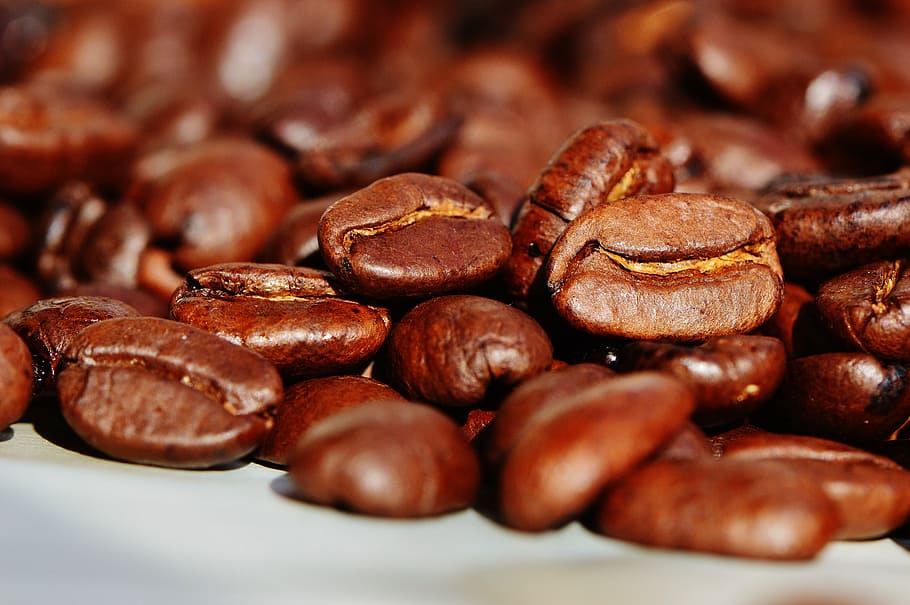 grãos de café marrons, café, grãos de café, torrado, cafeína, marrom, aroma, grãos, torrefação de café, aromático