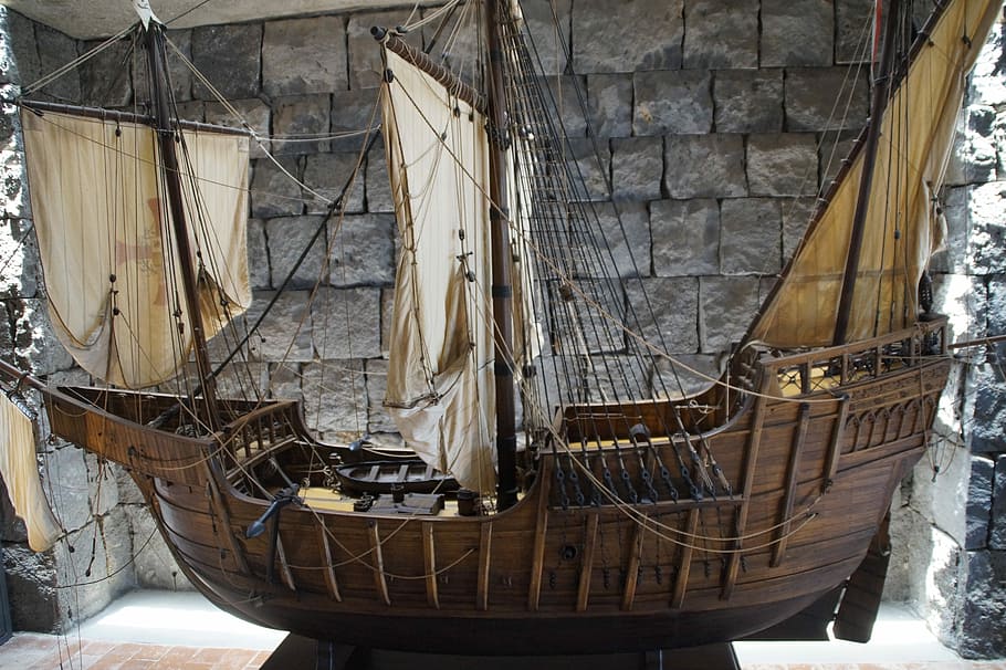 Santa Maria, Columbus, Ship, three masted, discovery of america, sailing vessel, replica, museum, sail, nautical Vessel