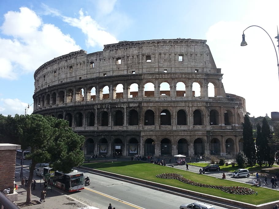 Italia, romano, anfiteatro, el coliseo, arquitectura, estructura construida, cielo, destinos de viaje, viajar, exterior del edificio
