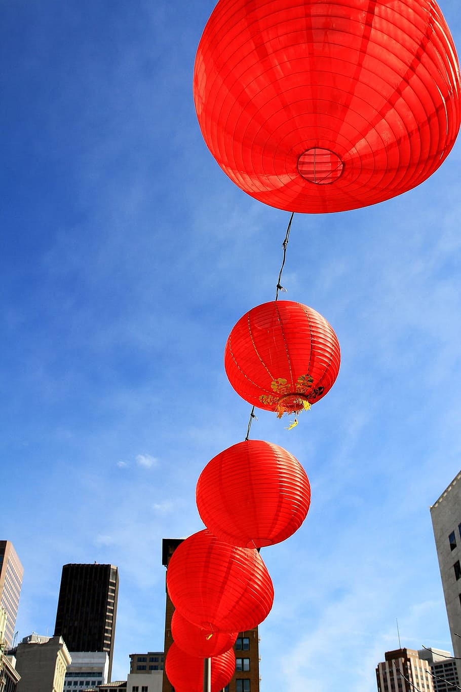 red, paper lanterns lot, chinese lanterns, chinese new year, celebration, lantern, new, year, traditional, festival