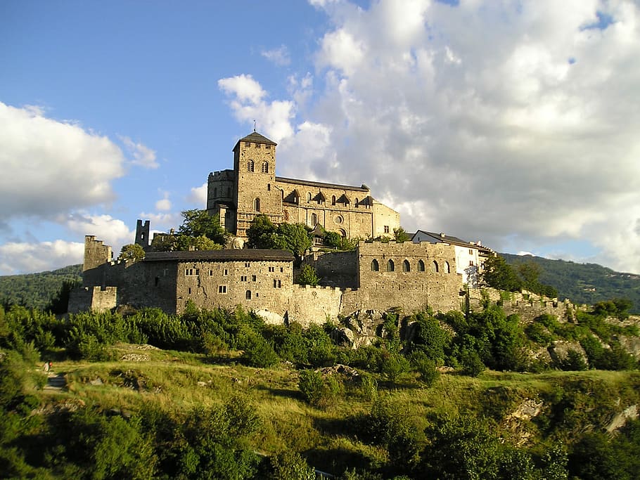 castle notre-dame, de, valère, sion, switzerland, Church, Castle, Notre-Dame de Valère, Sion, Switzerland, architecture