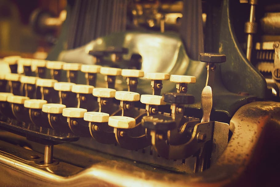 máquina de escrever, antigo, vintage, retro, teclado, letras, digitado, jornalista, editorial, nostalgia