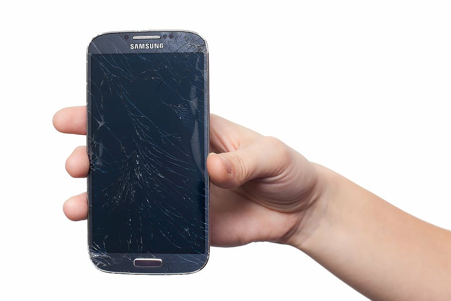 cracked, black, samsung galaxy android smartphone, samsung galaxy, display, phone, smartphone, touch screen, mobile Phone, telephone