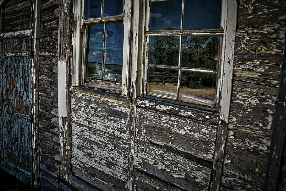ventana, andrajoso, pelado, pintura, rústico, desgastado, envejecido, mugre, sucio, antiguo