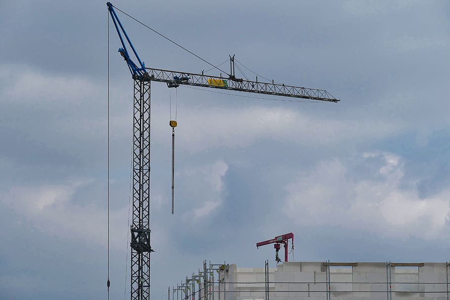 baukran, crane, site, sky, construction work, construction cranes, build, construction, housebuilding, crane arm