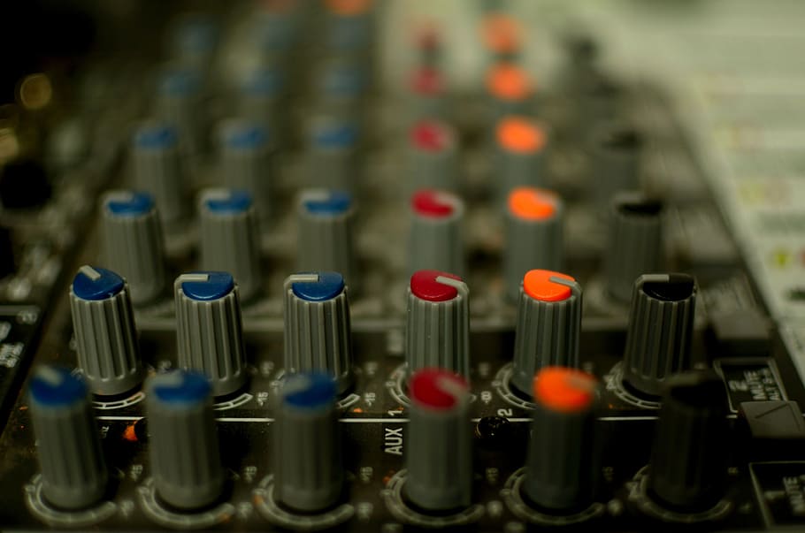 closeup, black, audio, mixer, radio, dj, the console, mix, music, sound