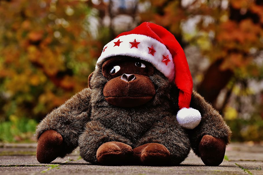 stuffed animal santa hat