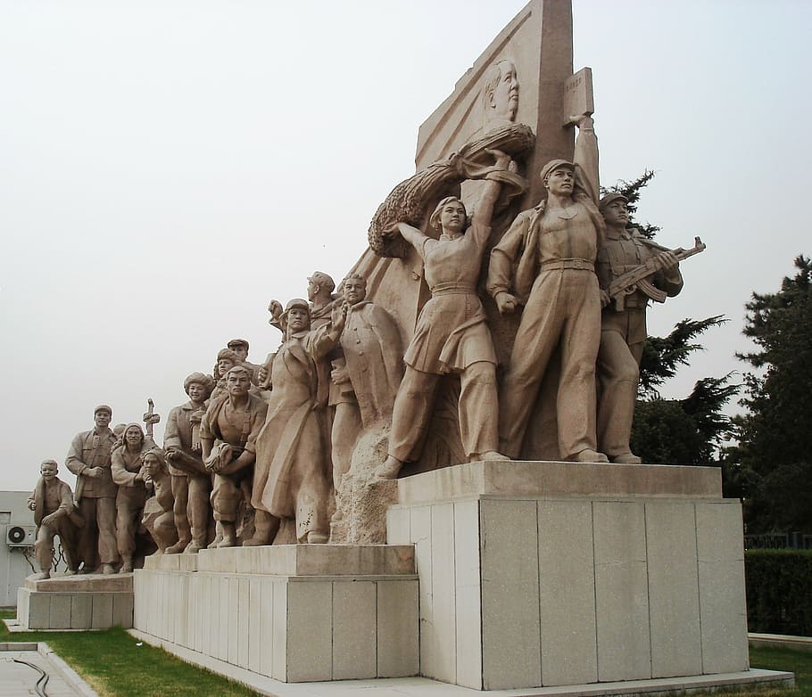 Pekín, monumento, China, revolución, lucha, granito, estatua, escultura, arquitectura, lugar famoso