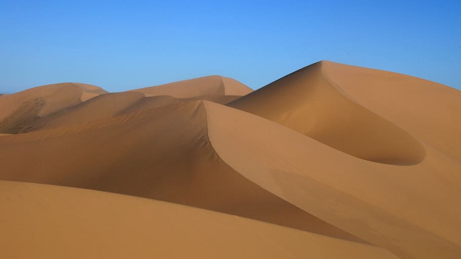 brown, dessert hill wallpaper, mongolia, desert landscape, gobi, sand Dune, desert, sand, nature, sahara Desert