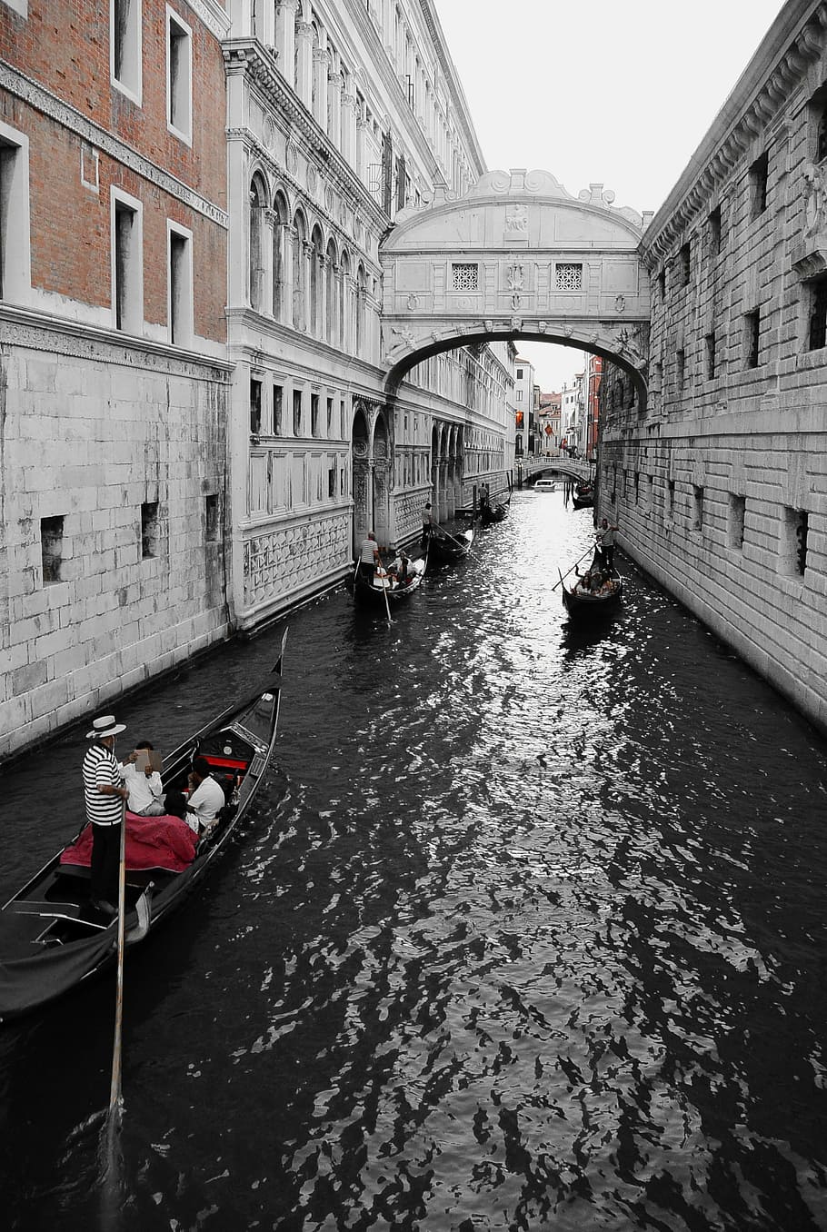 Venice, Italy, Bridge Of Sighs, Gondolas, venice, italy, channel, boot, secondary channel, water, romantic