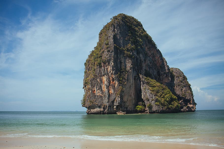 foto del paisaje, tomada, tropical, playa de phra nang, sur, Tailandia, paisaje, foto, Phra, Nang