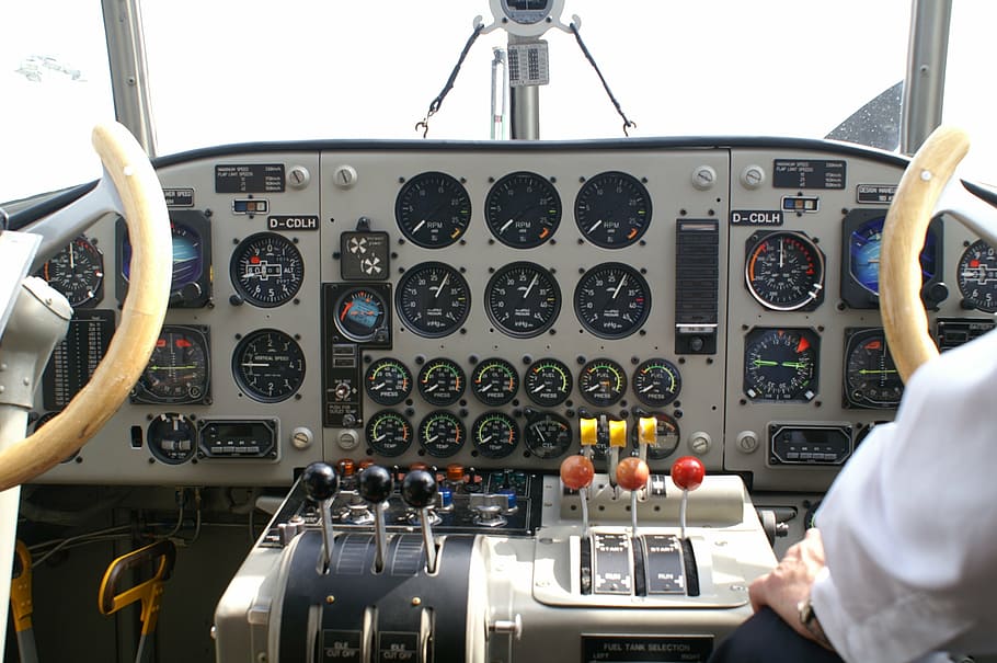 cockpit, technology, aircraft, auntie ju, aviation, interior, fly, junker, airplane, air vehicle