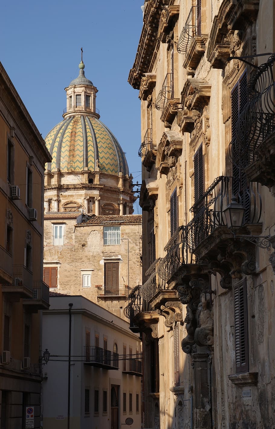 Palermo, Sicilia, Italia, iglesia, la cúpula, arquitectura, ciudad, viejo, exterior del edificio, estructura construida
