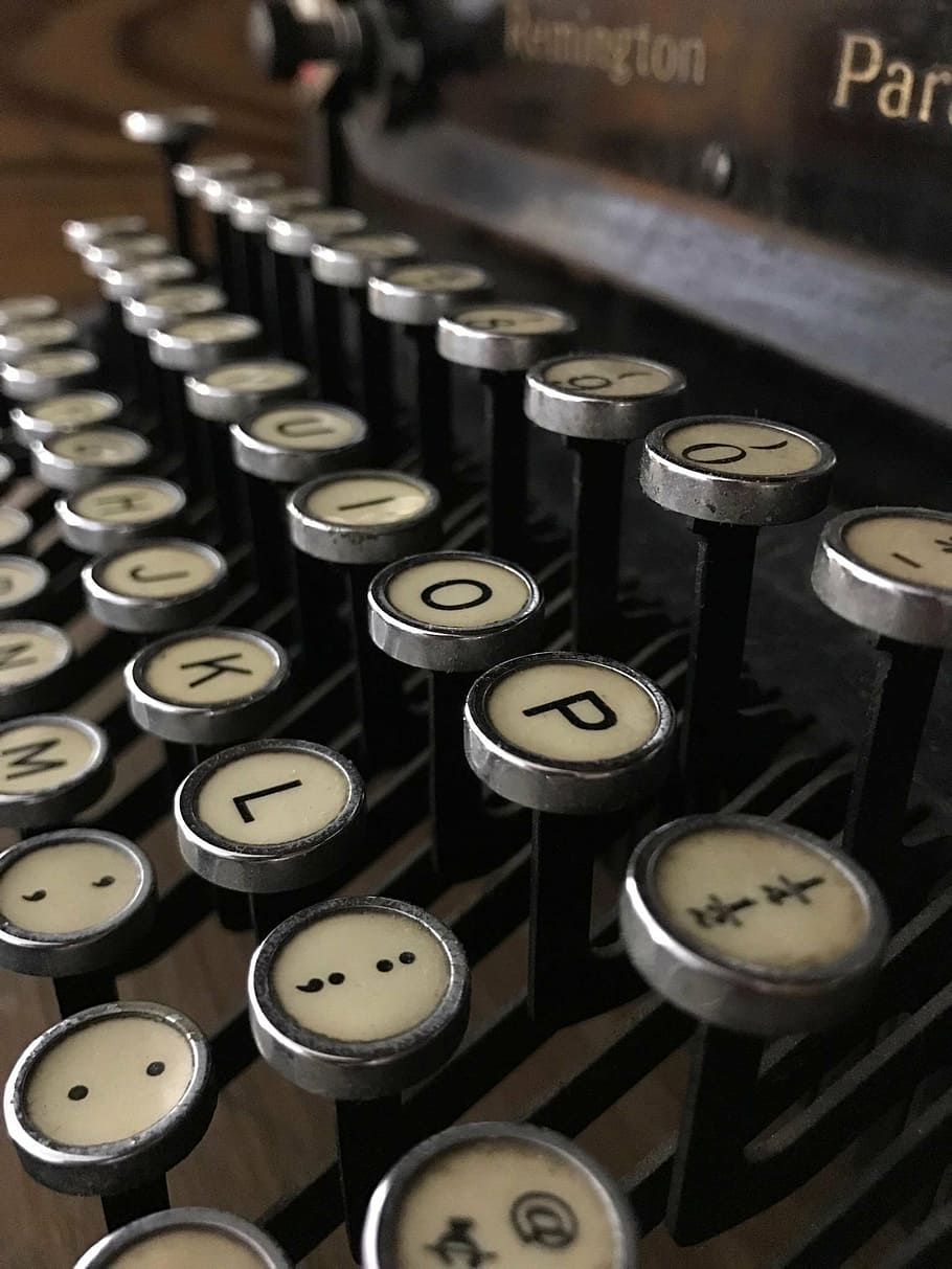 typewriter, vintage, remington, old-fashioned, old, retro Styled, antique, alphabet, typing, typescript
