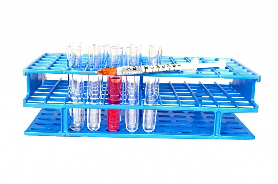 tubo de texto, azul, organizador, branco, fundo, insulina, seringa, médico, injeção, droga