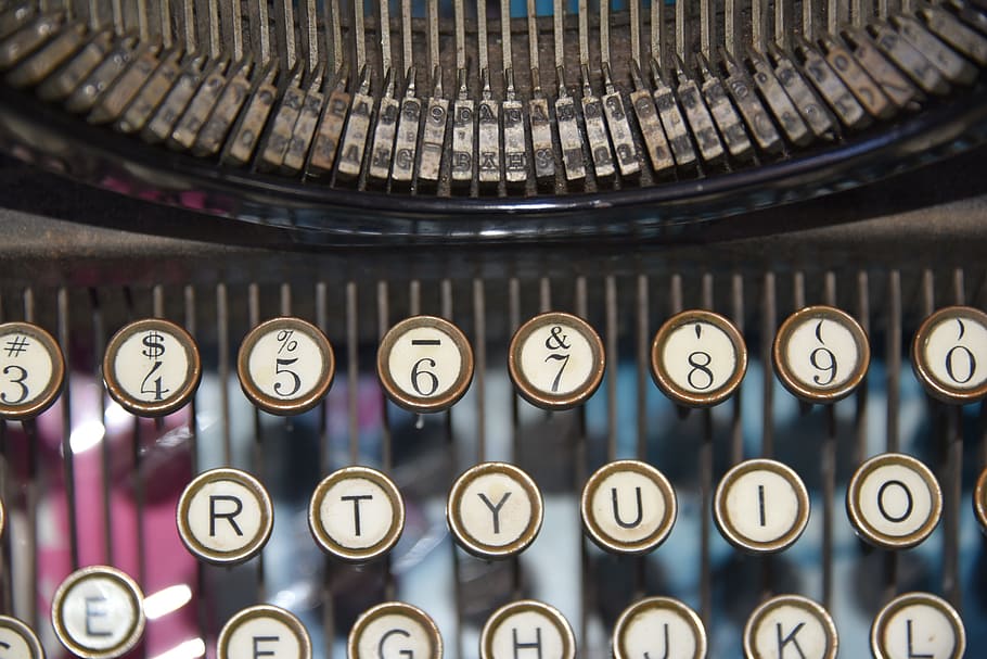 closeup, Typewriter, Keys, Type, Office, qwert, machine, equipment, business, typing