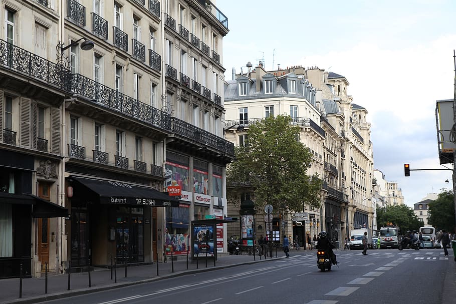 paris, street view, shop, classical architecture, building, street, building exterior, city, architecture, built structure