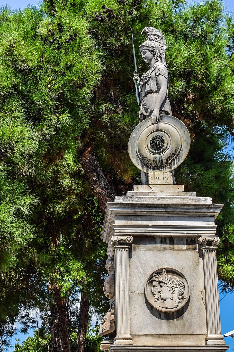 athena, greek, goddess, monument, classic, sculpture, statue, hellenic, classical, greece