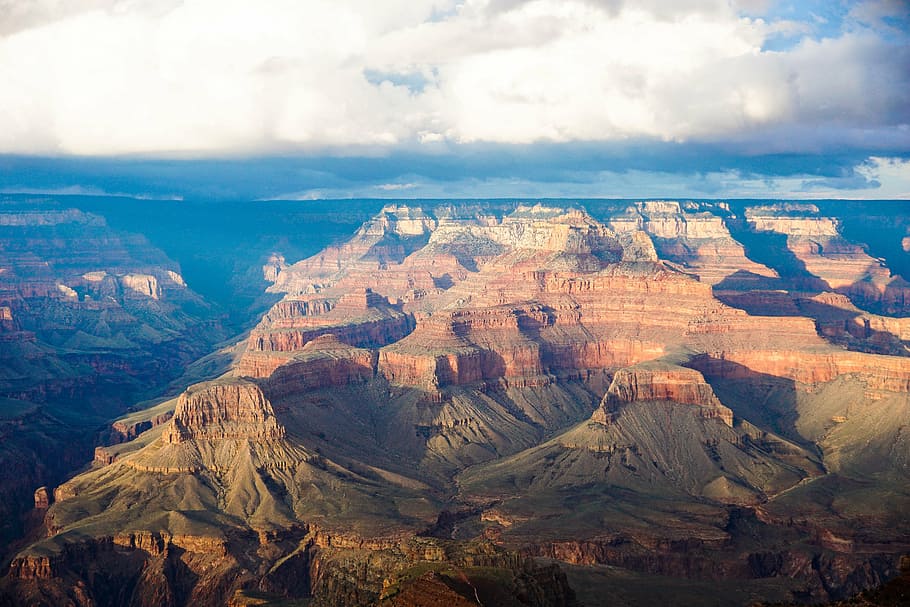 canyon, white, clouds, sky, arizona, landscape, grand, park, national, travel