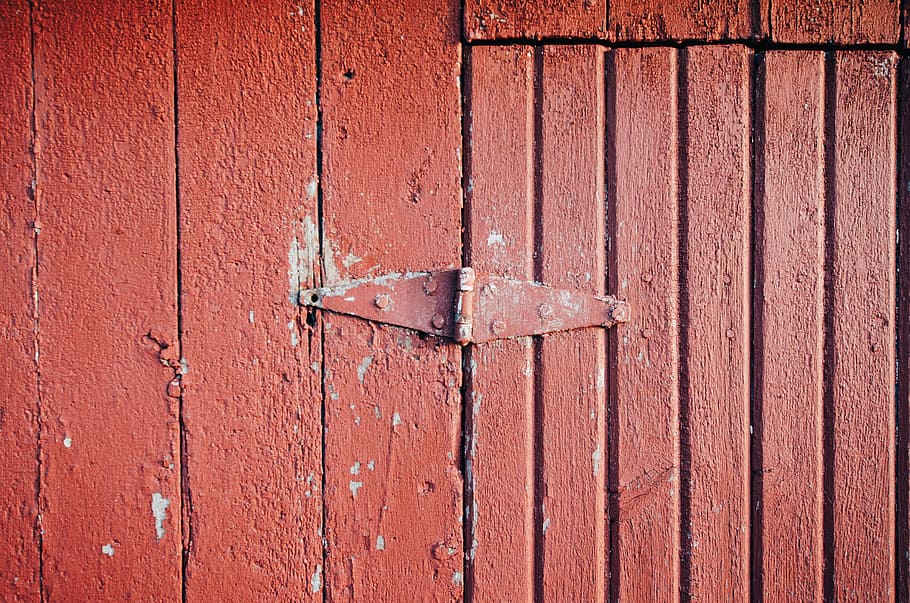 hormigón, pared, rojo, pintura, textura, fondos, fotograma completo, puerta, madera - oxidado, primer plano
