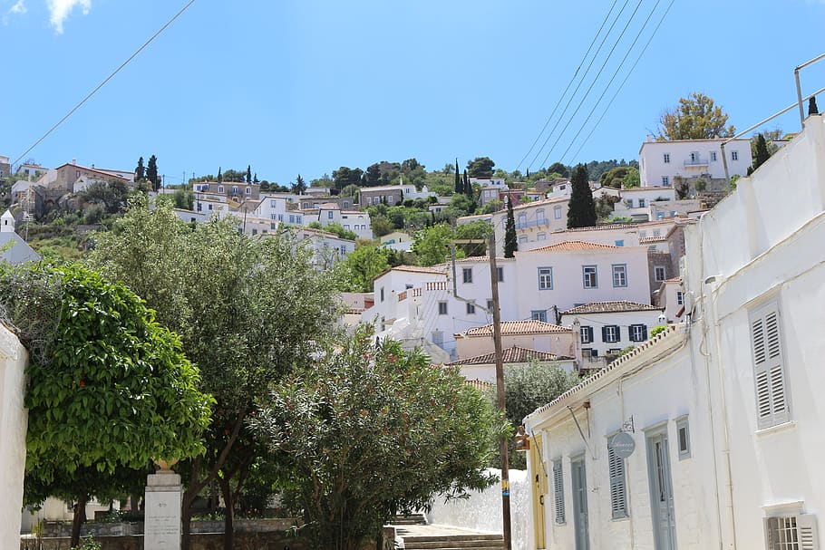vacations, island, summer, tourism, historic center, architecture, white, houses, romantic, greece