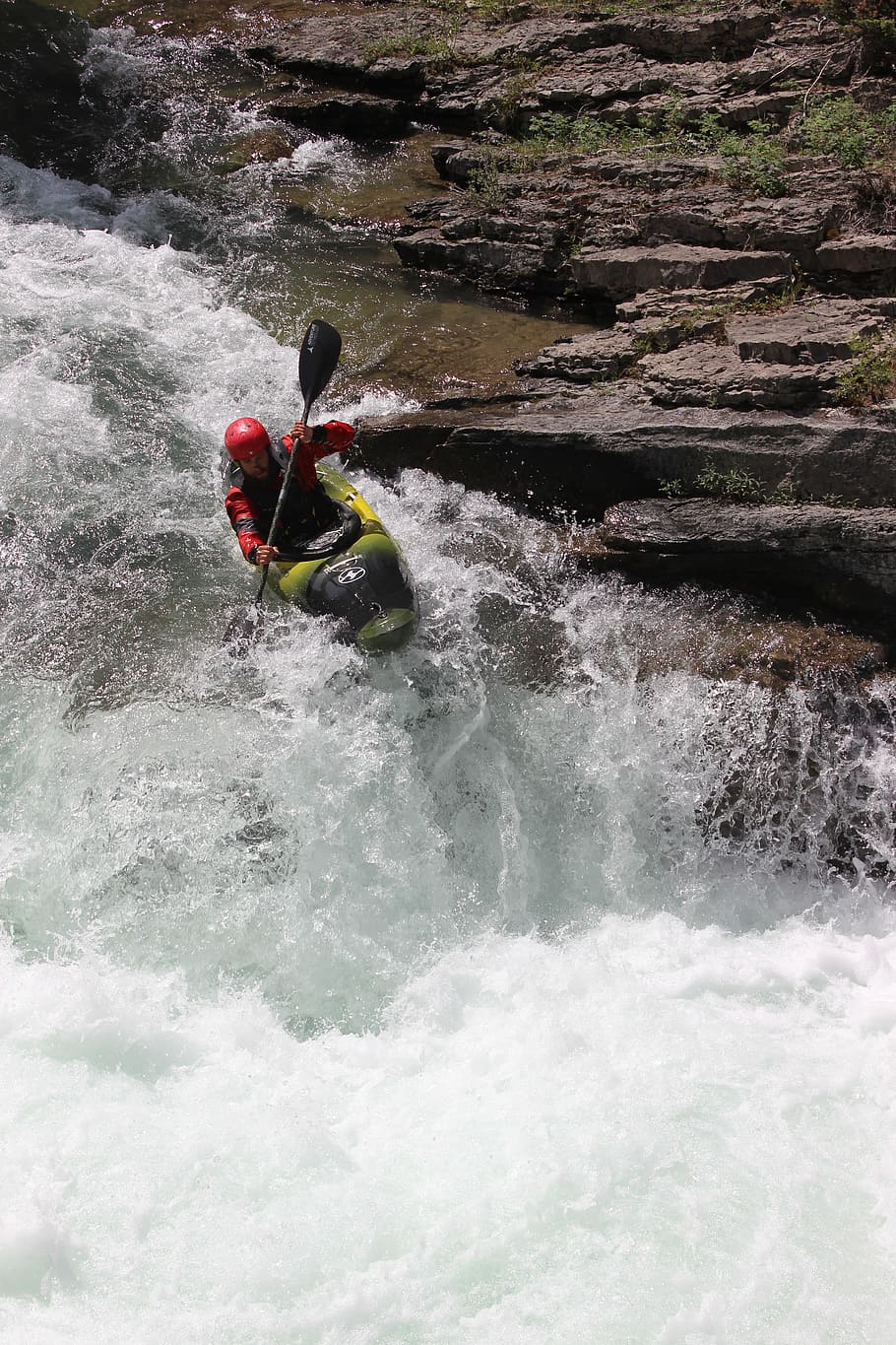 Kayak, Waterfall, Whitewater, Water, river, nature, adventure, extreme, danger, wet