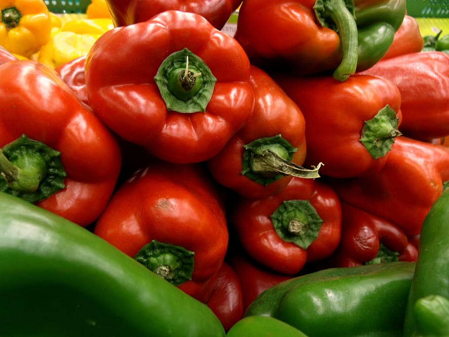 pimentão, vermelho, legumes, vegetais, comida, frescura, pimenta - vegetal, orgânico, pimenta, comida e bebida