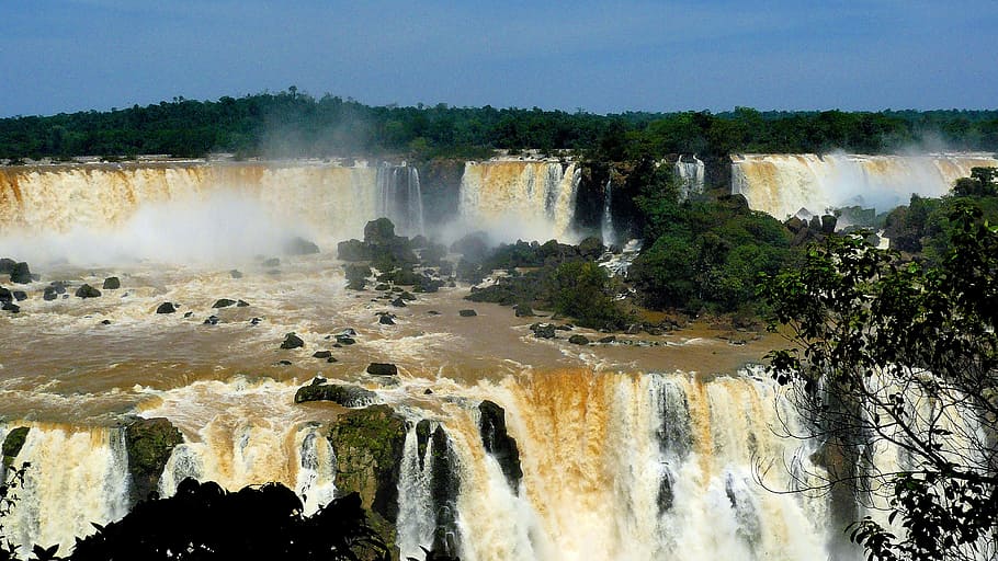 falls, foz do iguaczu, brazil, waterfall, nature, river, iguacu Falls, water, falling, scenics