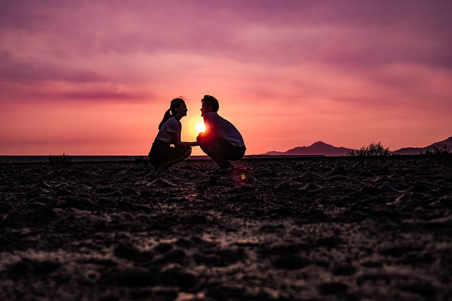 glow, luck infection also, couple photo, couple, sunset, snap, sky, beach, two people, nature