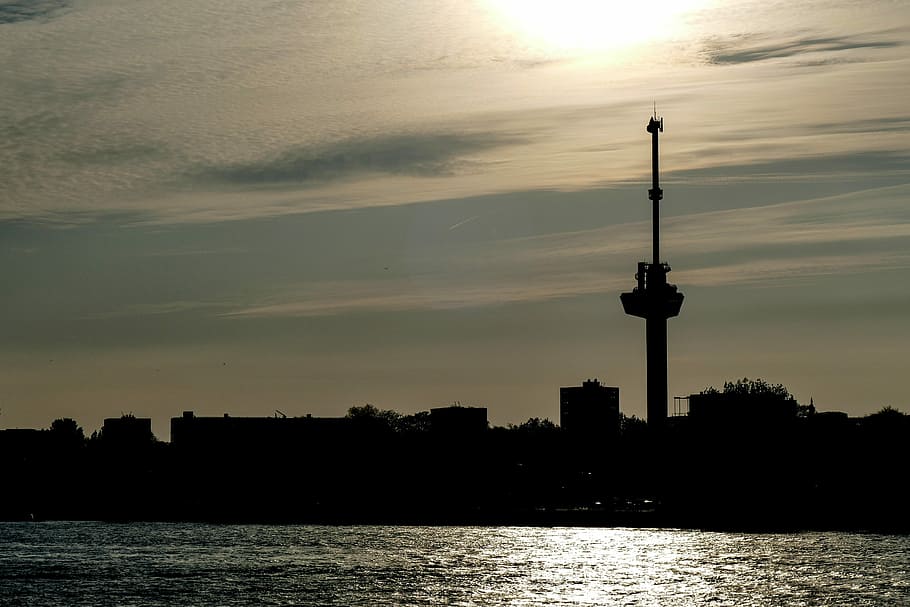 Euromast, Rotterdam, Observation Tower, architecture, netherlands, euro scoop, panorama, abendstimmung, sunset, sky