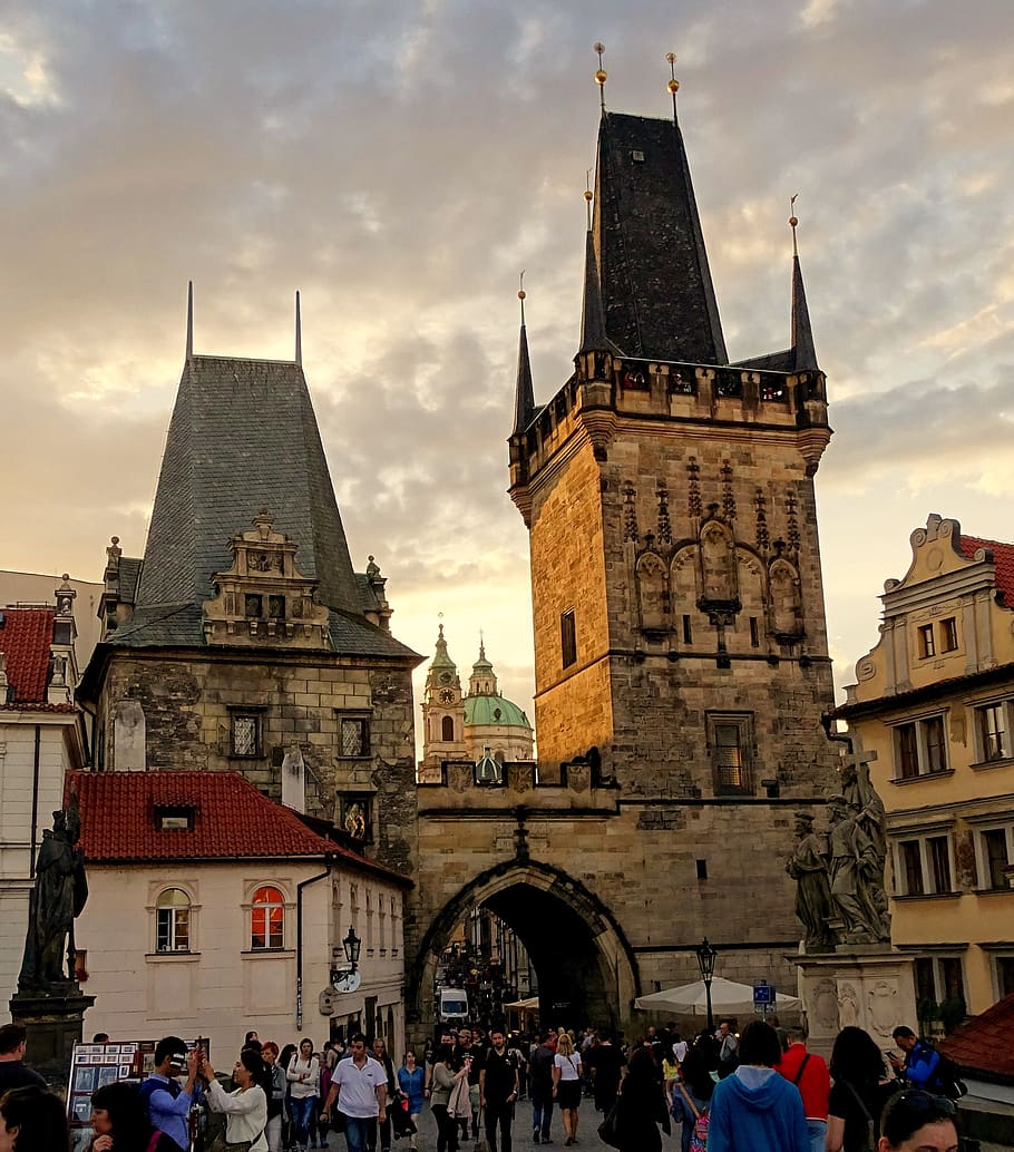 republik ceko, praha, moldova, kastil praha, historis, kota, kota bersejarah, Arsitektur, orang banyak, sekelompok besar orang
