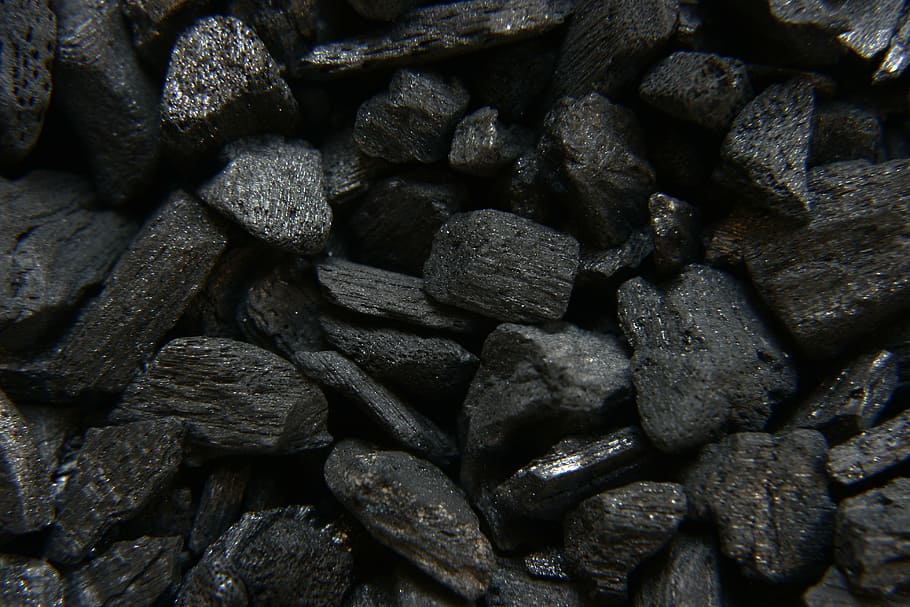 bundel arang, karbon, hitam, barbekyu, arang, bara api, latar belakang, filter karbon, batubara, full frame