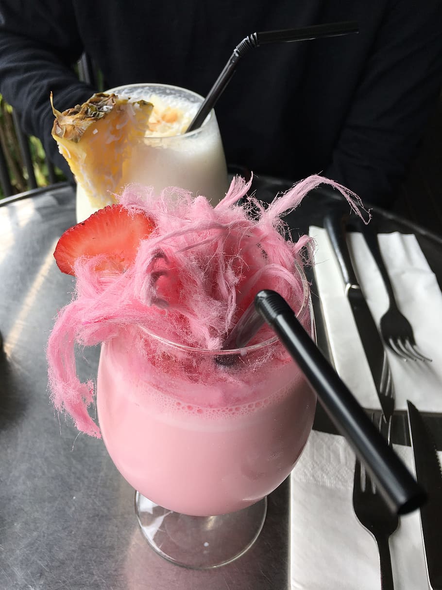 Dessert, Fairy Floss, Cotton Candy, shake, café, cocktail, sweet, milky, confection, snack