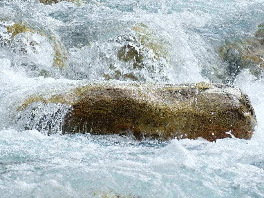 river, stone, water, cold, murmur, roaring, wild, mountain stream, bach, liquid