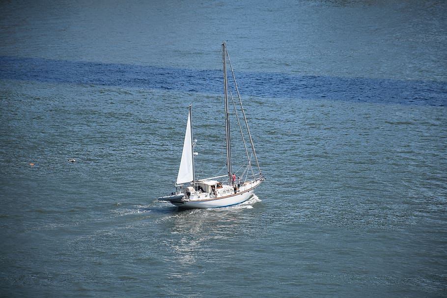 sailing, ship, east river, in new york city, usa, water, marine, lake, yacht, blue