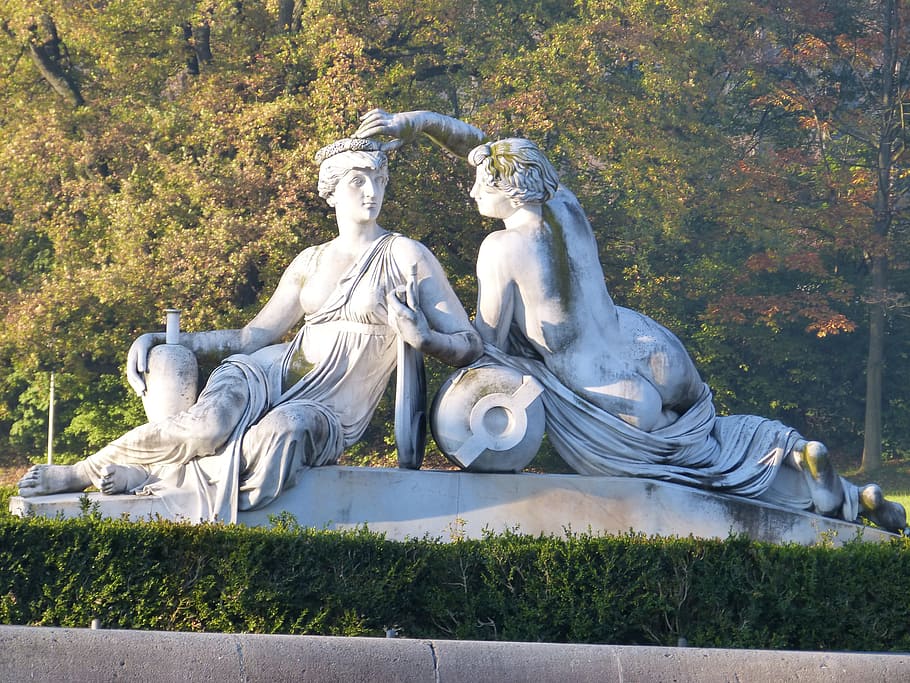 Statue, Mythology, Culture, Sculpture, stone figure, figure, man, woman, pair, human